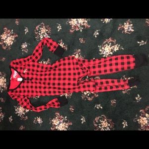 PINK PAJAMA ONESIE NEVER WORN